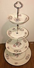 4 Tier vintage cupcake stand for fruit/cookies/tidbits porcelain Shabby chic for sale  Shipping to South Africa