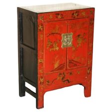 FINE ORIENTAL ANTIQUE CHINESE HAND PAINTED LACQUERED LARGE SIDE TABLE CUPBOARD for sale  Shipping to South Africa