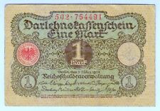 1920 Alemania 1 marco billete del Reichbank papel moneda billetes moneda segunda mano  Embacar hacia Argentina