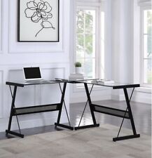 l shaped desk modern glass for sale  West Warwick