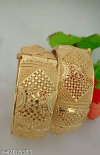 Conjunto de pulseiras de bollywood folheadas a ouro 22K étnicas joias nupciais indianas Kada comprar usado  Enviando para Brazil