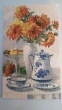 Hecho a mano píxel mosaico arte decoración del hogar mañana desayuno té arreglo floral, usado segunda mano  Embacar hacia Argentina