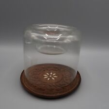 Usado, Cloche cúpula de vidro com base de madeira natural esculpida feita na Índia comprar usado  Enviando para Brazil
