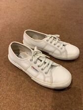 LADIES WHITE LEATHER SUPERGA TRAINERS 38/5 for sale  Shipping to South Africa
