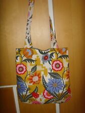 ART DECO  TOTE BAG  IN MULTI FLORAL RETRO PRINT  LINED 13in MAGNETIC for sale  Shipping to South Africa