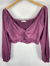 Used, IDEM DITTO Purple Twist Knot Ruffle Hem Crop Top Sz Large for sale  Shipping to South Africa