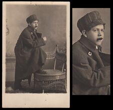 BLUE-EYED WANNABEE GANGSTER MAN CHEWS BADASS CIGAR ~ 1900s RPPC PHOTO gay for sale  Shipping to South Africa