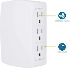 Adaptador de alimentación de acceso lateral grifo de pared de 6 salidas Philips blanco conectado a tierra SPS1060T/17 segunda mano  Embacar hacia Argentina