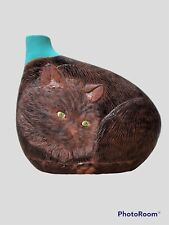 Vaso escandinavo estúdio arte cerâmica artesanal A forma de um gato sentado marrom comprar usado  Enviando para Brazil