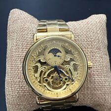 Relógio de negócios mecânico automático Forsining masculino fase lua dourada aço comprar usado  Enviando para Brazil