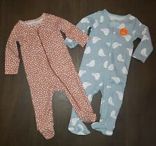 NWOT BABY GIRLS JUST ONE YOU CARTER'S 2 PACK COTTON SLEEPERS PAJAMAS SIZE 9... for sale  Shipping to South Africa