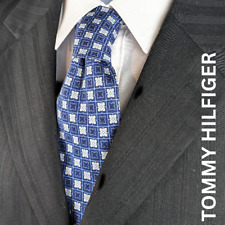 Gravata Tommy Hilfiger xadrez azul amarelo estampa de diamante seda italiana feita nos EUA EUC, usado comprar usado  Enviando para Brazil