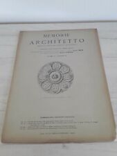 Memorie architetto 1890 usato  Casalecchio Di Reno