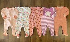 Baby Girl Sleepers 3/6 Months Footed Pajama Outfits Clothes Lot Bundle Zippered for sale  Shipping to South Africa