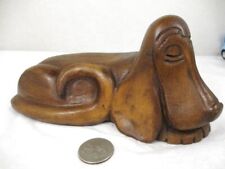 Figura de madera tallada de colección de 7,5" Basset Hound perro escultura tallada segunda mano  Embacar hacia Argentina