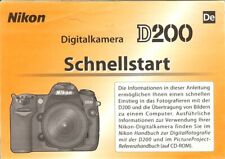 Instruction User's Manual Nikon D200 Digitalkamera Schnellstart German for sale  Shipping to South Africa