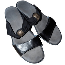 NAOT Pinotage Black Wedge Slip on Two Strap Sandal w/ Accent 40 / US 9 - 9.5 for sale  Shipping to South Africa