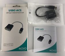 Usado, Adaptador de áudio estéreo Movo USBC-AC2 3,5 mm para USB-C placa de som externa fone de ouvido comprar usado  Enviando para Brazil