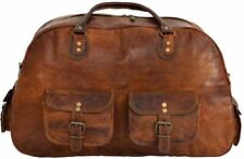 Men's Genuine Leather Outdoor Gym Duffel Bag Travel Weekender Overnight Luggage. for sale  Shipping to South Africa