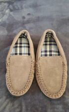Moccasin slippers beige for sale  LEICESTER