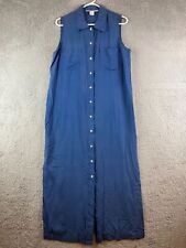 Natural Instincts Size 10 100% Silk Button up Dress Maxi Blue for sale  Shipping to South Africa