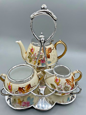 Used, Batchelor's Victoria Pottery Tea Set with E.P.N.S. Silver Fitted Stand - for sale  Shipping to South Africa