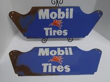 Vintage Mobil w/ Pegasus Metal Tire Display Rack Stand Sign, ca 1950s (C) for sale  Shipping to Canada