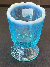Suporte para palito de vidro Fenton vela votiva azul água painéis opalescentes margarida comprar usado  Enviando para Brazil