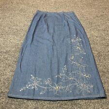 Saia jeans vintage feminina 12 azul longa maxi bordada modesta vintage comprar usado  Enviando para Brazil
