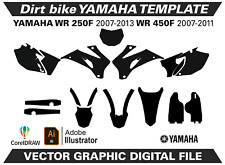 YAMAHA WR 250F 2007-2012 WR 450F 2007-2011 Template Format Ai CDR EPS M32 for sale  Shipping to South Africa