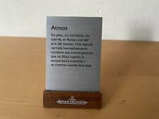 New - Expositor Plaque JAEGER LE-COULTRE Placa - ATMOS - 6 x 4 x 8 cm - Spanish usato  Spedire a Italy