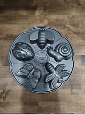 Molde de bolo raro Nordic Ware 3D jardim inseto panela alumínio fundido pesado 3 xícaras comprar usado  Enviando para Brazil