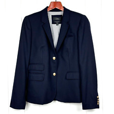 J Crew Women's Schoolboy Blazer Wool Stretch Sz 10 Navy Blue Gold Buttons for sale  Shipping to South Africa