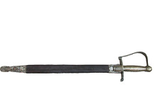 Espada de embarque naval c1840 com bainha de couro com metal. Objeto militar comprar usado  Enviando para Brazil