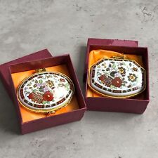 Set of 2 Vintage Porcelain Painted Trinket Box, used for sale  Shipping to South Africa