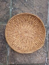HUGE NATURAL WOVEN WICKER RATTAN BOWL DISPLAY BASKET 43CM VINTAGE FRUIT BREAD for sale  Shipping to South Africa
