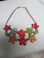 ""BOLD, COLORFUL, FLORAL SHAPED CHOKER"" - NECKLACE, used for sale  Shipping to South Africa