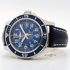 Breitling Superocean II 42 mostrador azul aço inoxidável/couro automático A17365 comprar usado  Enviando para Brazil