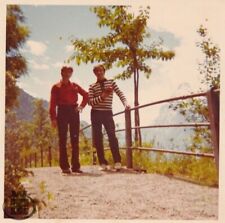 1970's Two Handsome Guys Pose by Fence Men KODAK color vintage photo orig. #038 for sale  Shipping to South Africa