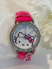 Usado, ¡Nuevo! Reloj Hello Kitty Banda Rosa Bisel Cristal Rosa Arco Dije Bling segunda mano  Embacar hacia Argentina