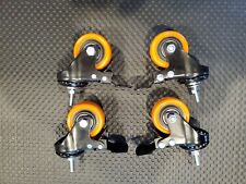4 Wheel Set of 2 Inch Heavy Duty Caster Wheels with Safety Brakes 10 MM Nut, used for sale  Shipping to South Africa