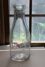 Old  Vintage Borden’s Dairy Embossed Milk Bottle 1 Quart Clear Ribbed Glass for sale  Shipping to Canada