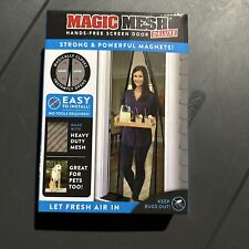Magic Mesh Deluxe Hands Free Magnetic Screen Door 83" x 39" Black Bug Screen, used for sale  Shipping to South Africa