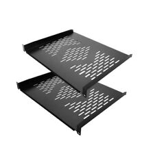 2Pk. RIVECO 1U Server Rack Shelf 19” Rack-Mount Trays, Black.762bp, used for sale  Shipping to South Africa