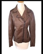 Sebby Collection Women’s Faux Leather Moto Jacket Size Medium - Light Brown for sale  Shipping to South Africa