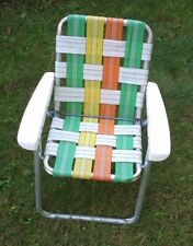Cadeira de praia ou gramado multicolorida vintage infantil dobrável de alumínio multi webbed EXC comprar usado  Enviando para Brazil
