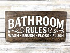 Letrero de reglas de baño rústico / decoración de baño / letrero de baño de madera / letrero de granja, usado segunda mano  Embacar hacia Mexico