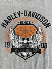 Camiseta Harley Davidson Motorcycles cinza tamanho MD Live Free Ride Free Niagara Falls comprar usado  Enviando para Brazil