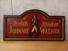 Johnnie Walker Scotch Whiskey 3-D Wood Resin Sign Plaque 23" x 12" for sale  Shipping to South Africa
