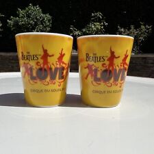 The Beatles Love Cirque Du Soleil Shot Glass Yellow and Orange RARE Lot Of 2, used for sale  Shipping to South Africa